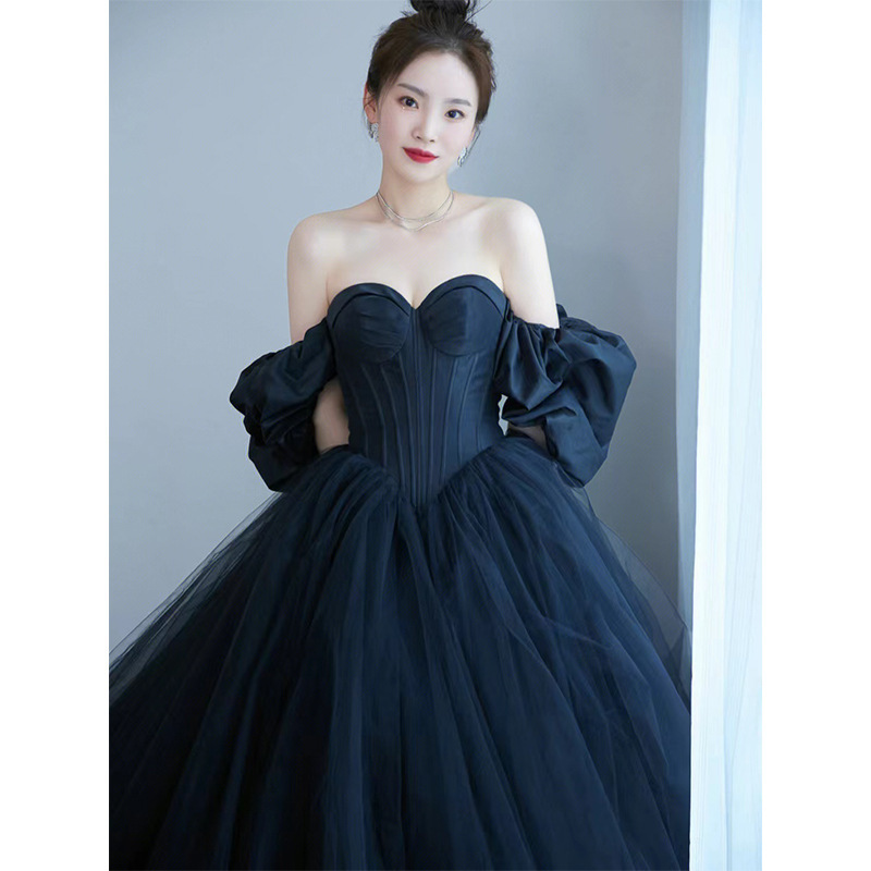 Photography Lighting Style - Hebe Style Long Satin Wedding Dress