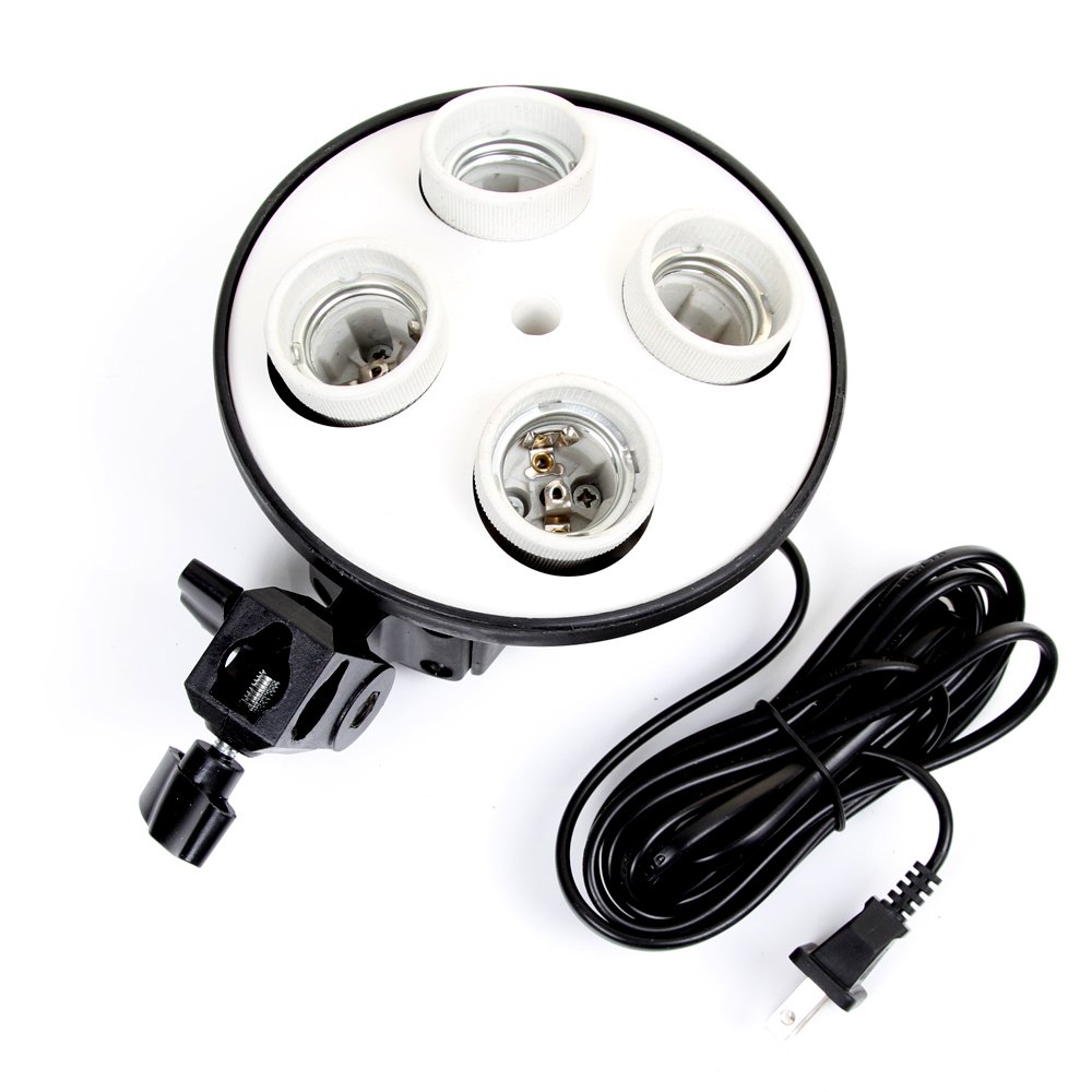 Photography Lighting Softbox - E27 Base Four Lamp Holder Light