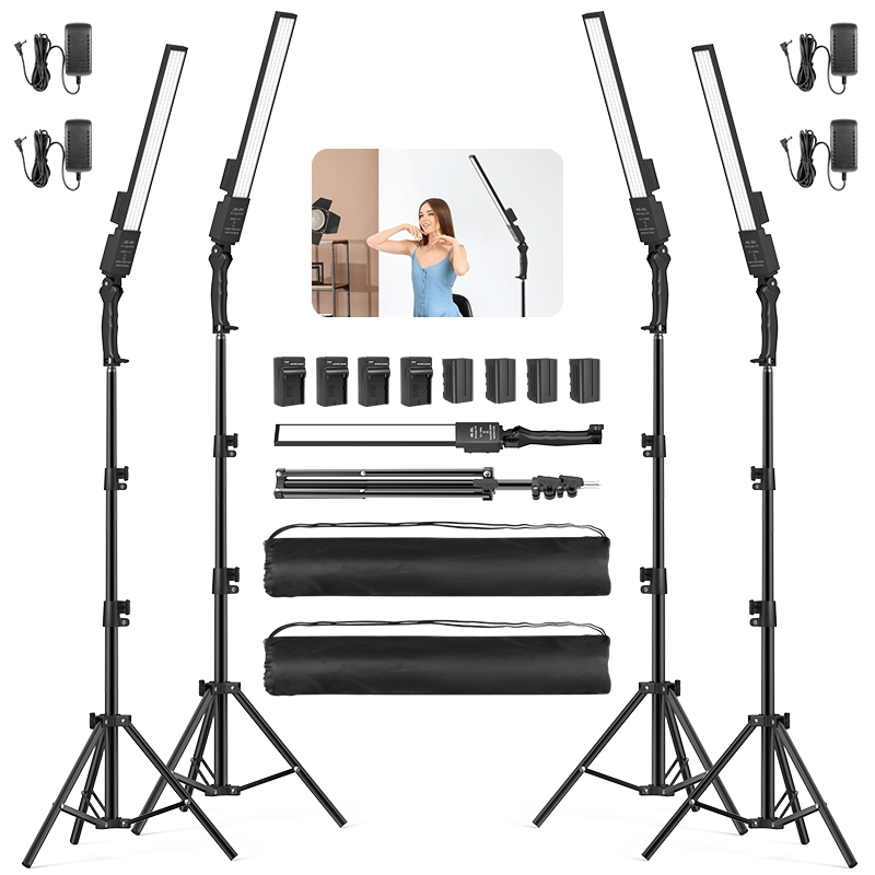 Photography Video Lighting Kit - 4pcs LED Photography Studio Lighting Hand