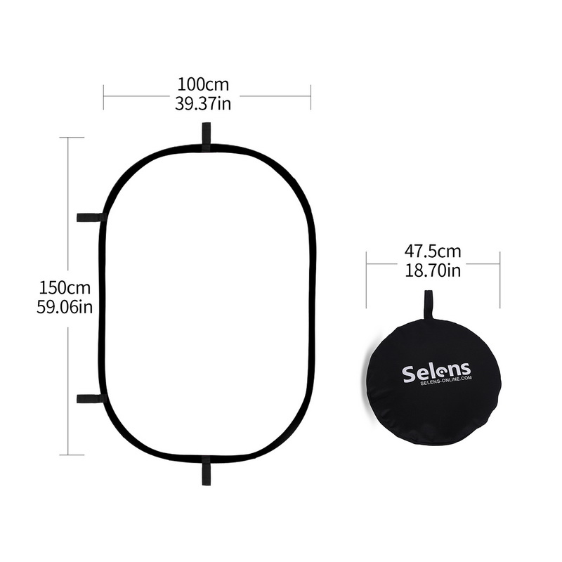 Photography Lighting Bag - 100X150CM Foldable Oval Reflector Soft Light