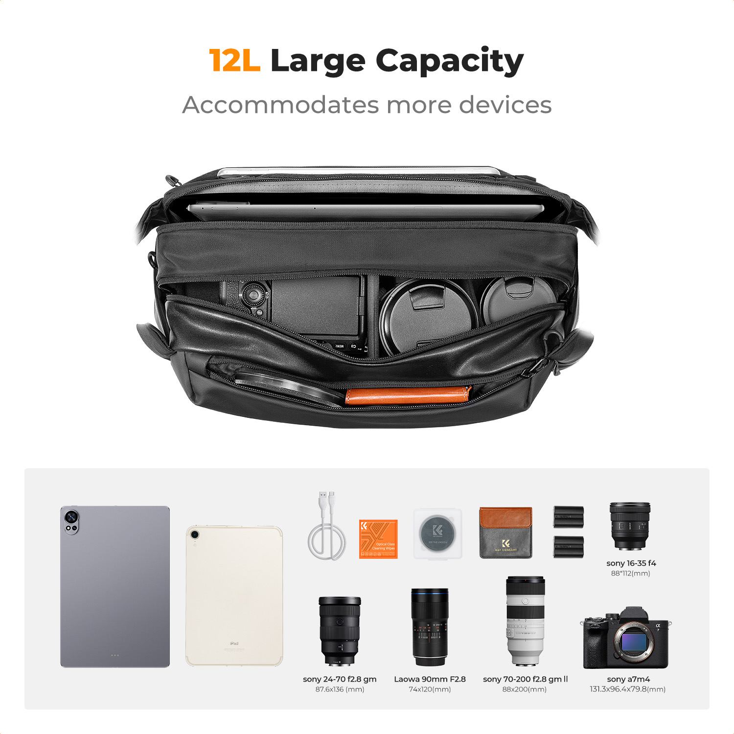 K&F CONCEPT 12L/10L Camera Sli - Photography Lighting Bag recension och pris
