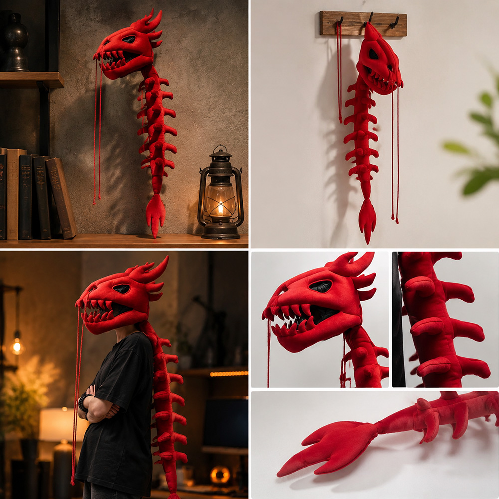 Dragon Skull Spine Plush Hood  - Photography Lighting Style recension och pris